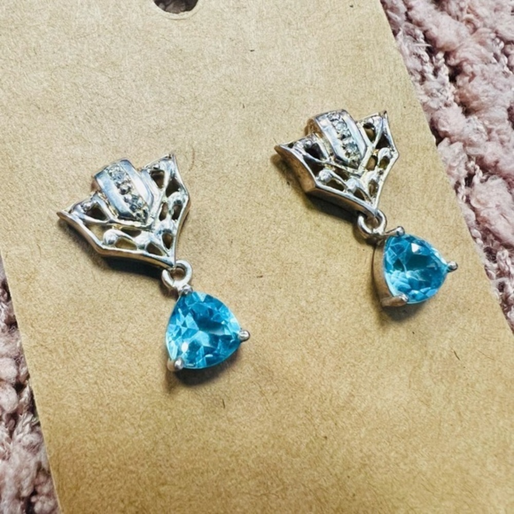 Vintage 925 Sterling Topaz Earrings